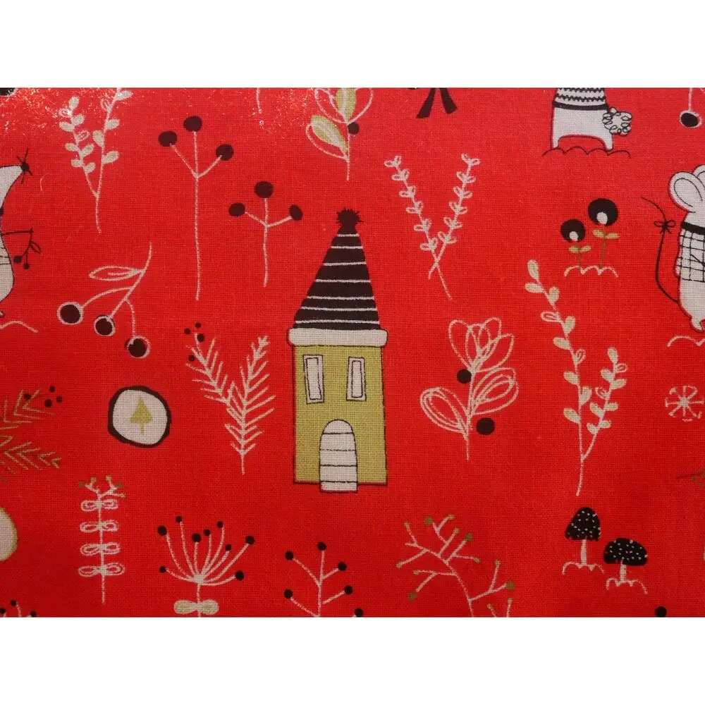Christmas Critters Pillowcases: Red Cotton Standard Size Pillow Covers